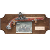 Framed George Washington Pistol Dark Wood 