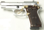 Beretta V85-N/G - 9MM PA Blank Firing Guns-Nickel-Gold