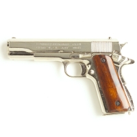 M1911 GOVT SEMI AUTO NICKEL FINISH NON FIRING REPLICA GUN