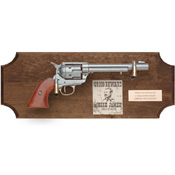 Jesse James Deluxe Framed Pistol Set Dark Wood
