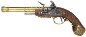 Left Handed India Flintlock Pistol Brass