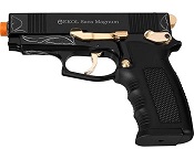 Front Firing Sava 9MMPA Blank Gun Black Gold Engraved